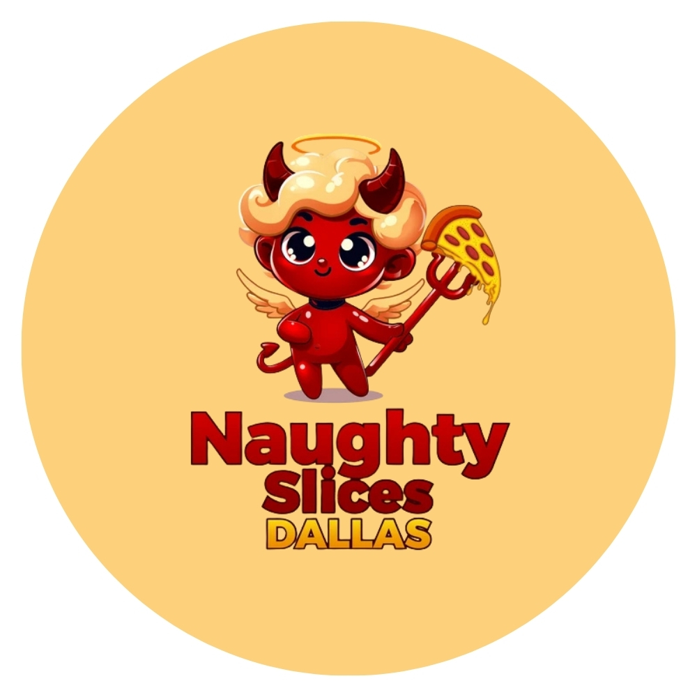 naughty slices dallas texas logo